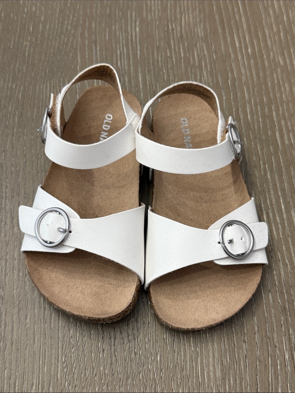 Old Navy White Kids Double Buckle Comfort Sandals
